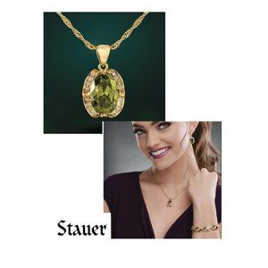 Stauer Green Elusion Necklace - Dimondura Center Stone - NIB NEW